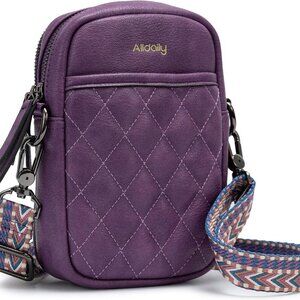 Chic Vegan Leather Crossbody Bag for Women - Compact Phone Purse with Card Slots